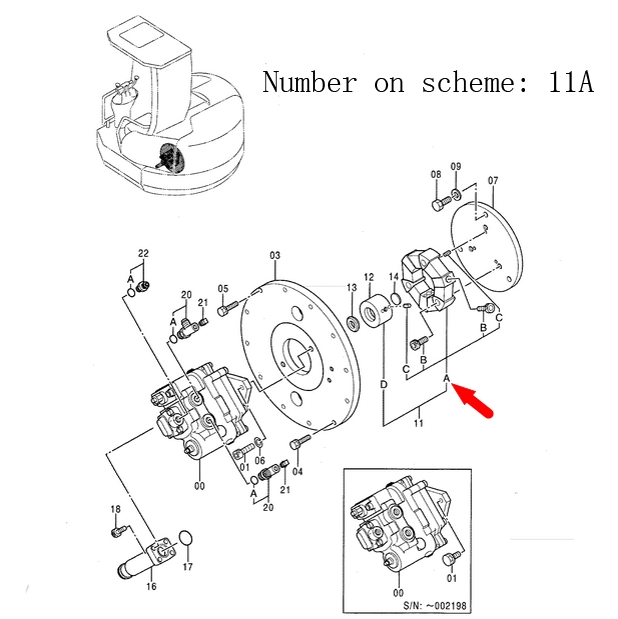 Compatible avec Excavateur Hitachi EX55UR EX58MU Couplage de pompe 4325230 EX55UR,EX58MU