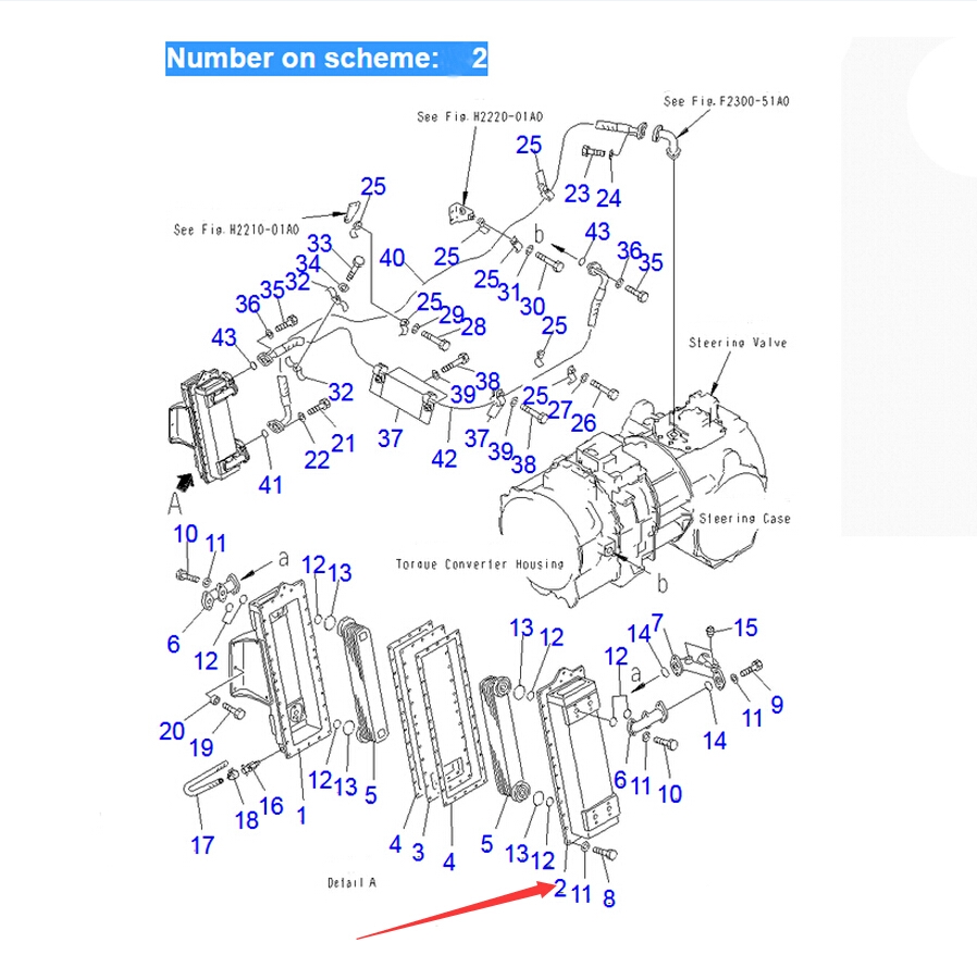 Compatible avec Komatsu Bulldozer D375A-1 D375A-2 D375A-3 D375A-5 Hydraulique Refroidisseur d'huile 195-03-43100 1950343100 195-03-00250 1950300250 195-03-00251 1950300251 195-03-00252 1950300252 D375A-1,D375A-2,D375A-3,D375A-3A,D375A-3A-01,D375A-3D,D375A