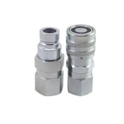 Compatible avec Chargeur à glissière 1/2" NPT Filetage 1/2" Hydraulique à face plate Kit de raccord rapide