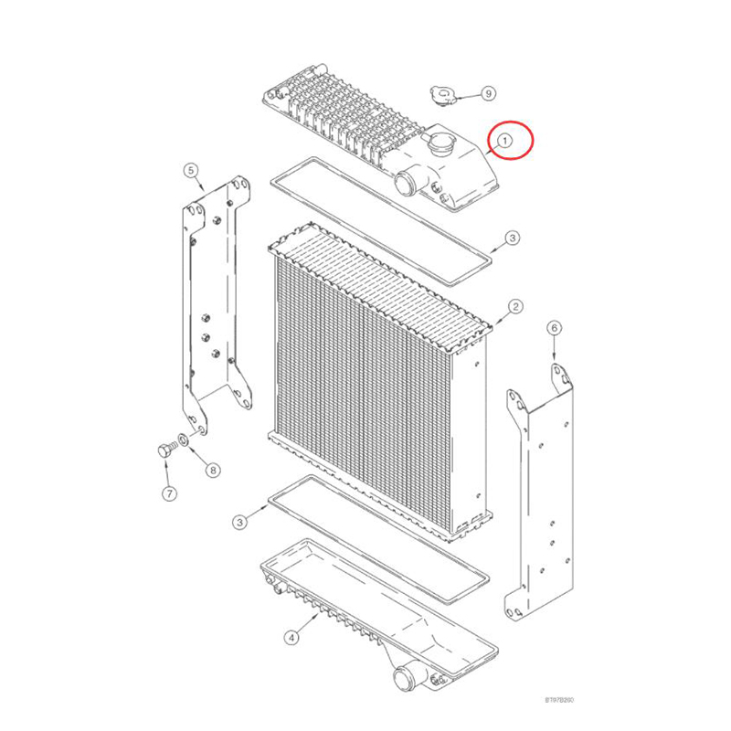 Fabriqué pour New Holland Loader LV80 U80 - Réservoir Radiateur Assemblage 175161A1 LV80, U80