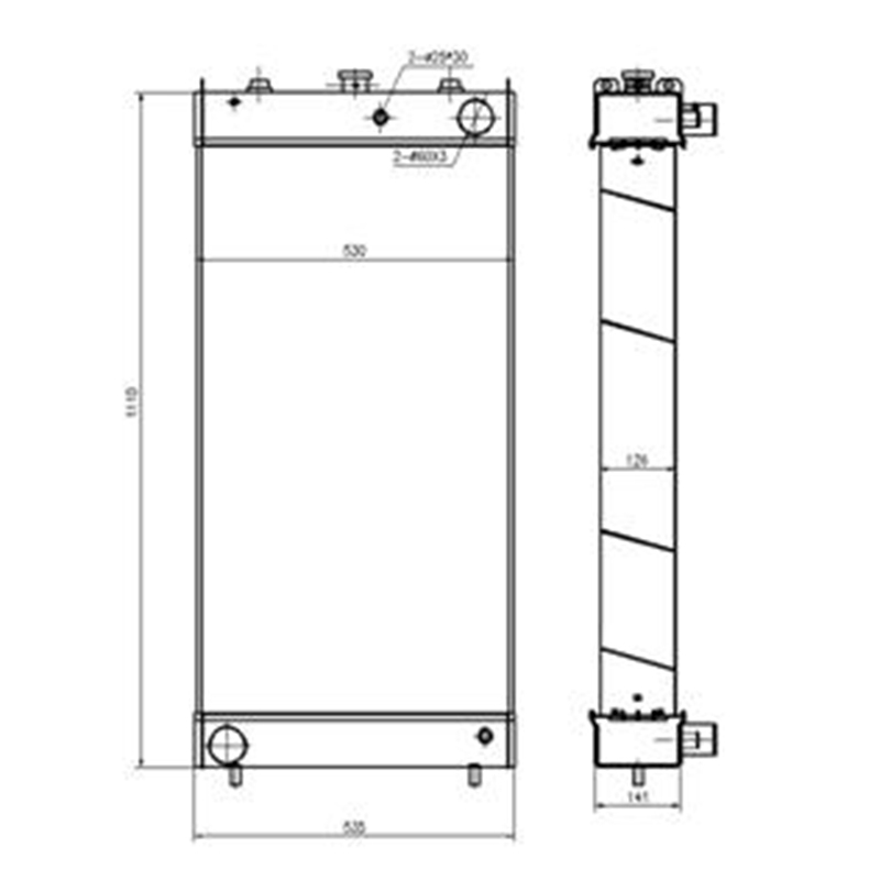 Compatible avec Komatsu D65WX-15E0 65EX-15E0 D65PX-15E0 Bulldozers - Radiateur de réservoir d'eau 14X-03-35111 14X0335111 D65WX-15E0, 65EX-15E0, D65PX-15E0
