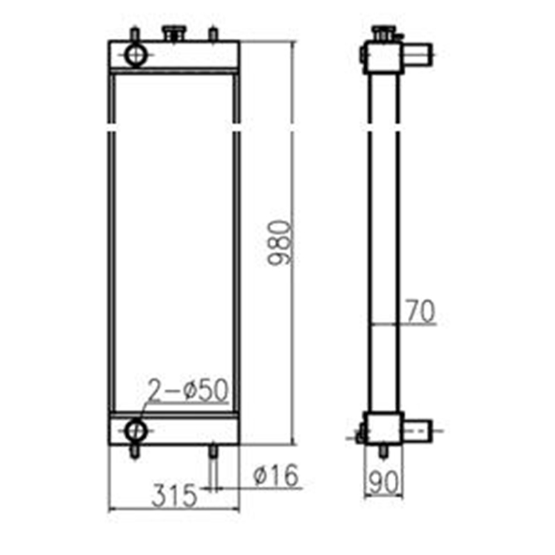 Parfait pour Excavateur Sumitomo SH130-5 - Radiateur de réservoir d'eau KNH10450 SH130-5, SH130A5