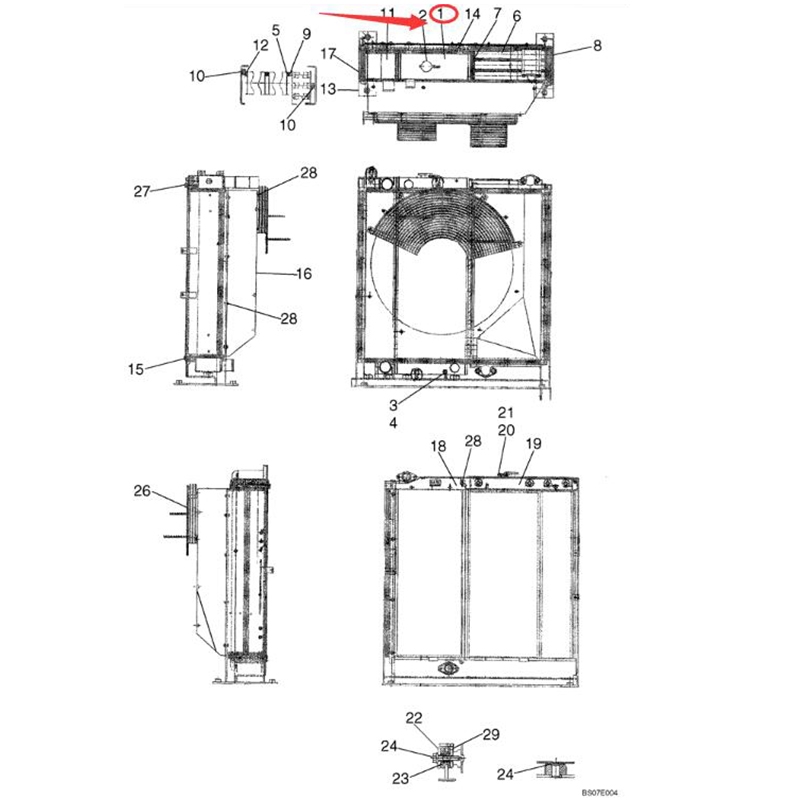 Con?u pour s'adapter à l'excavateur Kobelco SK260-9 - Radiateur de réservoir d'eau LB05P00018S001